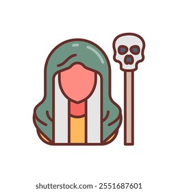 Necromancer Filled Icons , Vector illustration