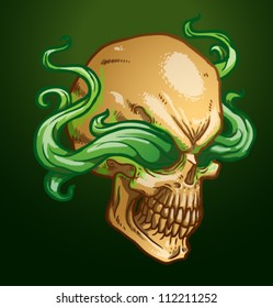 Necromancer skull, vector 01