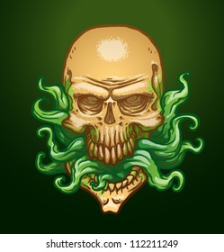 Necromancer skull, vector 02