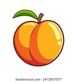 nectarine drawing in a simple style. You can use it for children books, web design, posters, campaigns, and many more. 