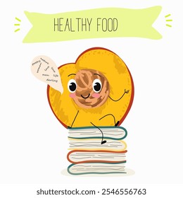 Nectarina fruta bonito engraçado personagens alegres divertidos com poses diferentes e atividades. Coleção de alimentos natural antioxidante vitamínico desintoxicante. Ilustração desenhada à mão vetorial.