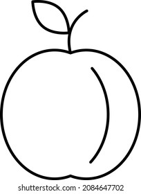 Nectarine Fruit Icon Vector Outline