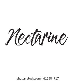 nectarine, text design. Vector calligraphy. Typography poster. Usable as background.