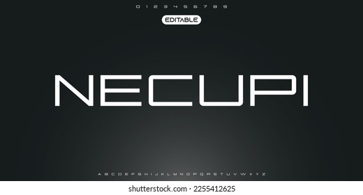 Necupi Modern abstract digital tech font. Logo creative font, type, technology, movie, digital, music, movie. Fonts and illustration in vector format. Luxury Font.