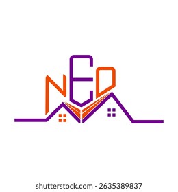 NED Real State logo design, NED simple and modern logo. NED luxurious alphabet design  
