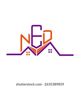 NED Real State logo design, NED simple and modern logo. NED luxurious alphabet design  