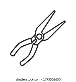 Drawing of long store nose pliers