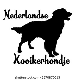 Nederlandse Kooikerhondje. dog silhouette, dog breeds, logo, vector, silhouette,  animal, illustration, icon, sign, design, black, symbol, pet, love
