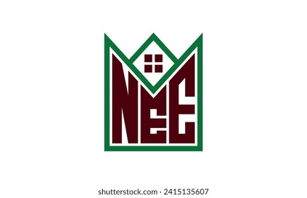 NEE initial letter real estate builders logo design vector. construction ,housing, home marker, property, building, apartment, flat, compartment, business, corporate, house rent, rental, commercial 