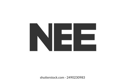 NEE logo design template with strong and modern bold text. Initial based vector logotype featuring simple and minimal typography. Trendy company identity ideal for businesses brand presence.