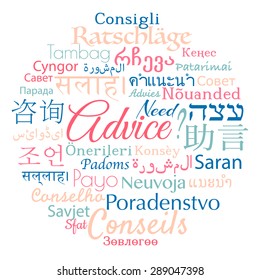 Need advice in many foreign languages tag cloud made in vector.