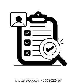 Need Assessment icon with white background vector stock illustration