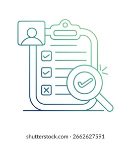 Need Assessment icon with white background vector stock illustration