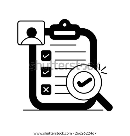Need Assessment icon with white background vector stock illustration