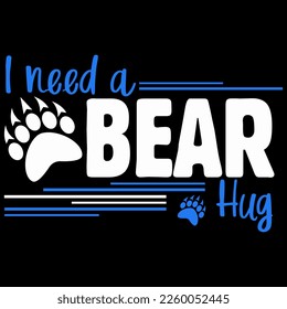 I need a bear hug Polar Bear t shirt and mug design vector illustration