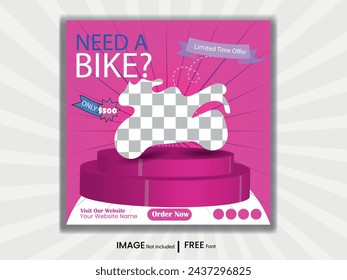 Need A bike Social Media Post Design Template 