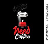 I need coffee. Low battery because I want coffee. vector illustrator for printing, content online, t-shirt.