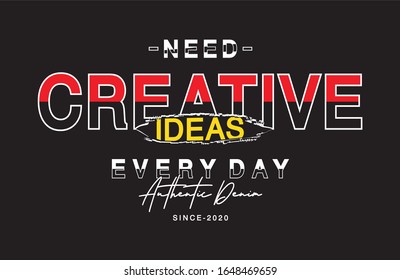 necesita ideas creativas diseño tipográfico diario para imprimir en pantalones 