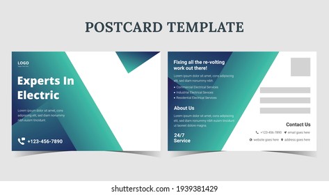Need an electrician postcard, electrical postcard template