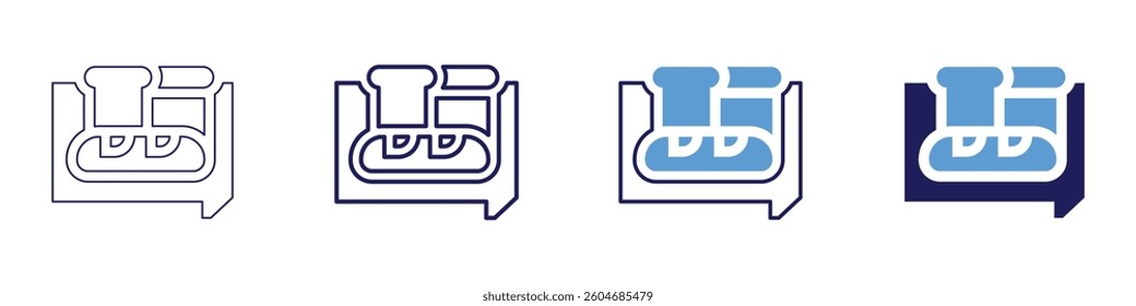 Need food icon in 4 different styles. Thin Line, Line, Bold Line, Duotone. Duotone style. Editable stroke.