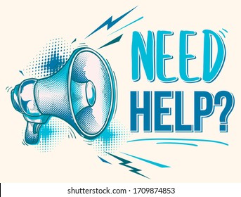 Need help - advertising sign with drawn megaphone