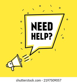 Need Help Banner Megaphone Icon Marketing Stock Vector (Royalty Free ...