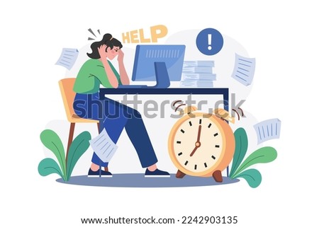 Need Help Illustration concept on white background