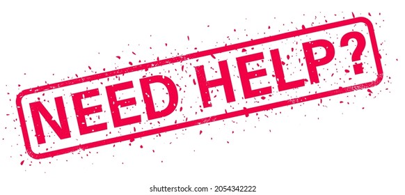 Need help red stamp grunge text on white. Vector