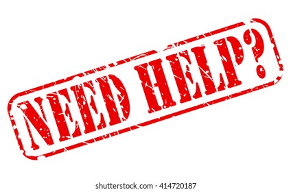 NEED HELP red stamp text on white