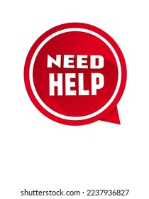 Need help speech bubble icon for banner. Vector design.