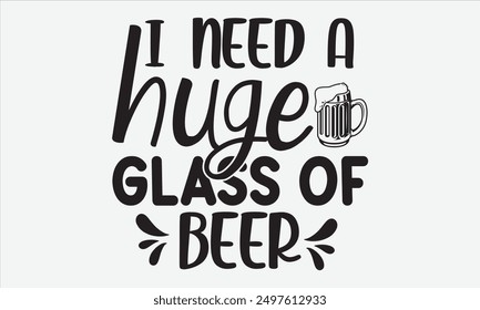 I need a huge glass of beer - Charming vector banner featuring a girl with flying pink paper hearts. A symbol of love on a pristine white background, suitable for greeting cards, mugs, and various tem