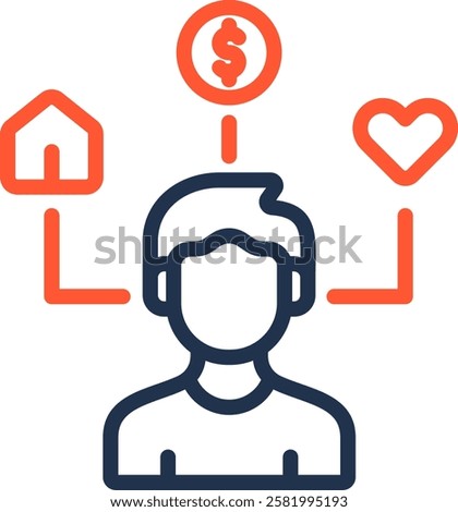 Need Icon Color Line Vector Illustration