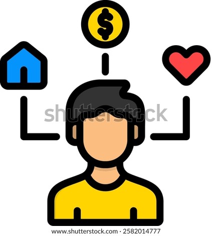 Need Icon Lineal Color Vector Illustration