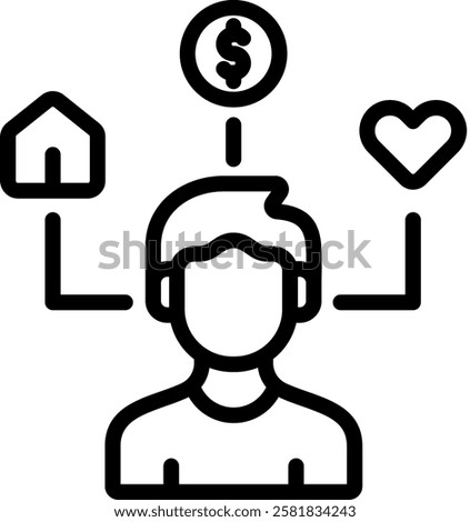 Need Icon Outline Vector Illustration