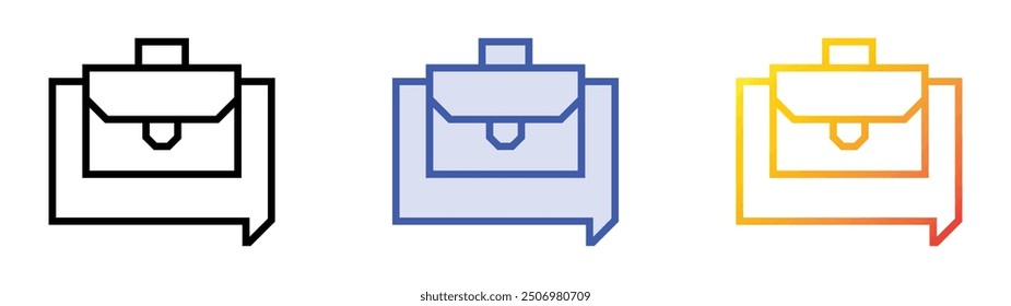 need job icon. Linear, Blue Fill and Gradient Style Design Isolated On White Background