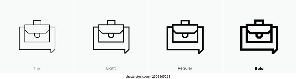 need job icon. Thin, Light Regular And Bold style design isolated on white background