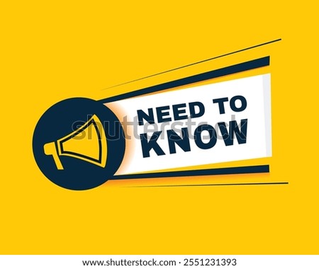 Need to know banner element with megaphone. vector design flat type.