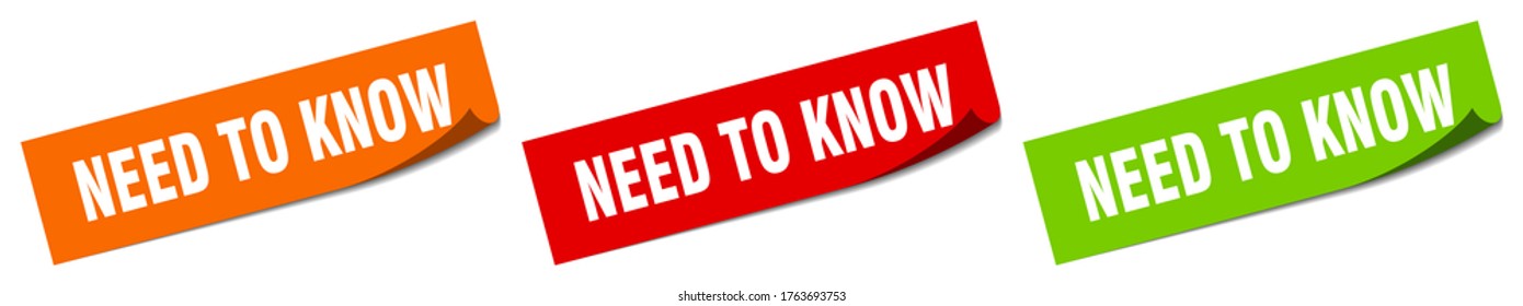 need to know sticker. need to know square isolated sign. need to know label