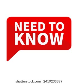 Need To Know Text In Red Rectangle Shape For Information Announcement Social Media Business Marketing
