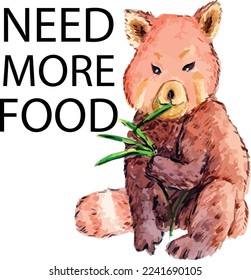 NEED MORE FOOD REDPANDA T SHIRT DESIGN