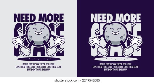 Need more space cartoon character vector illustration