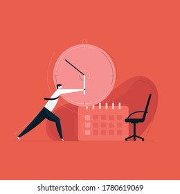 need more time concept, time management vector illustration