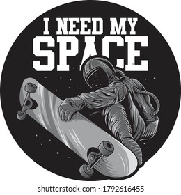 i need my space vector & illustrator with astronauts with music for poster & t shirt