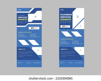 Necesidad de un servicio de fontanería, planilla de pancarta de acumulación de servicios de fontanería, volante DL de servicios de mandamero y fontanero, diseño de plantillas de volante de plomo. Plantilla de tamaño A4 editable