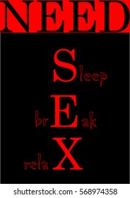 Need Sleep Break Relax Design Vector