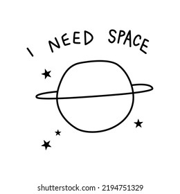 I Need Space V30 Patch Streetwear, Urban Design Black Color Patch Commercial Use