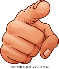 A need or want you pointing finger cartoon hand icon concept

