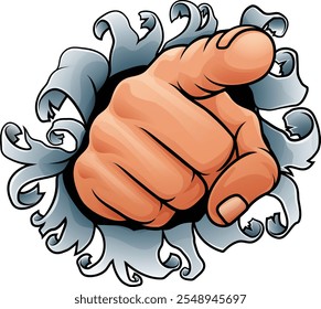 A need or want you pointing finger cartoon hand icon concept

