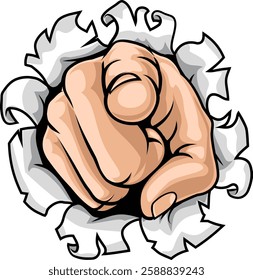 A need or want you pointing finger cartoon hand icon concept