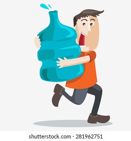 Need Water. Man Carrying Water.